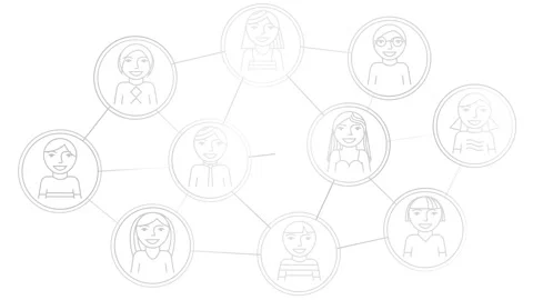 Silver line teamwork white Video stock 297604833