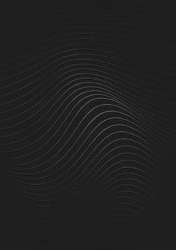 Silver Lined Abstract Pattern on Black Background Illustrazione stock