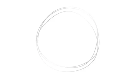 Silver lines circular frame 5 white Stock Footage 304491797