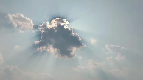 Silver Lining Clouds with Sun Reflection 4K Stock Footage 245438936