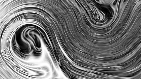 Silver liquid metal slow motion abstract loop background. Metallic texture Stock Footage 337162378
