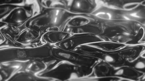 Silver Liquid Metal Wave Loop Stock Footage 128224313
