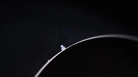 Silver liquid particles in the darkness, bubble in macro Video stock 291465485