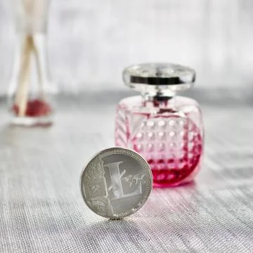 Silver Litecoin coin Stock Photos
