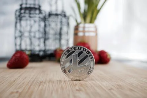 Silver Litecoin coin Stock Photos