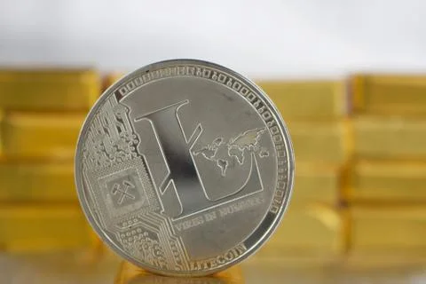 Silver Litecoin coin Foto stock