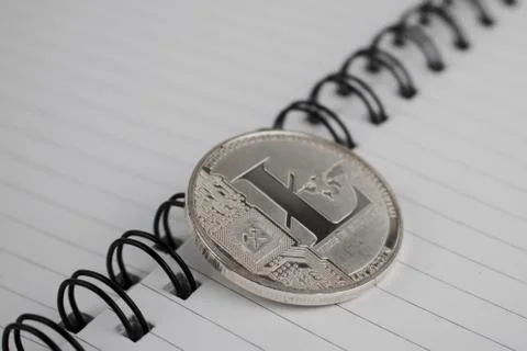 Silver Litecoin coin Stock Photos