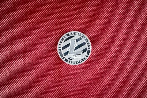 Silver Litecoin coin Stock Photos