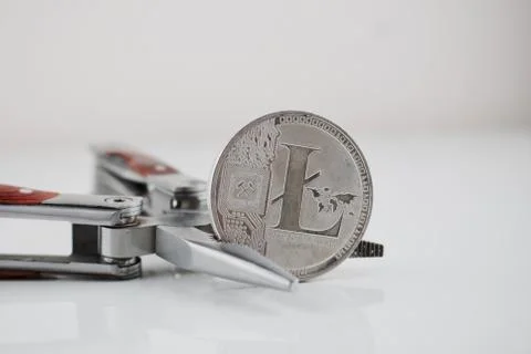 Silver Litecoin coin Stock Photos