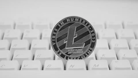 Silver Litecoin coin Stock Photos