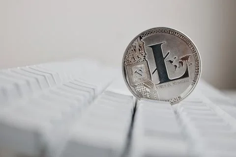 Silver Litecoin coin Stock Photos