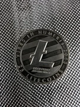 Silver Litecoin coin Stock Photos