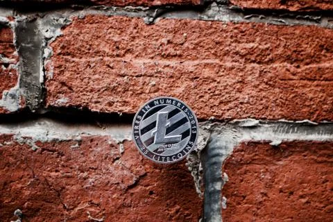 Silver Litecoin coin Stock Photos