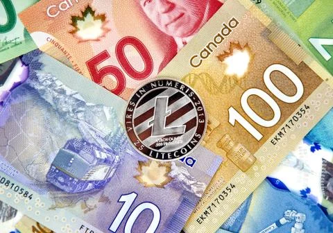Silver Litecoin cryptocurrency Stock Photos