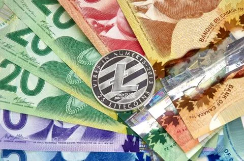 Silver Litecoin cryptocurrency 库存照片