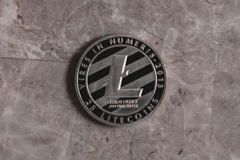 Silver Litecoin Cryptocurrency Token Stock-Fotos