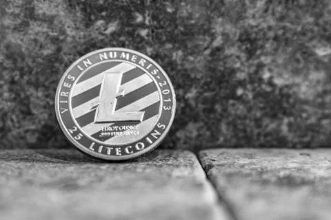 Silver Litecoin Cryptocurrency Token Stock-Fotos
