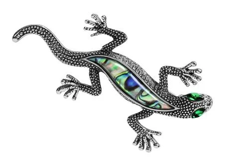 Silver lizard isolated Stock Photos
