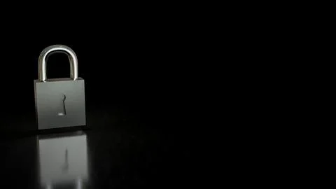The Silver lock for protection or security concept 3d Rendering. Stock Illustration