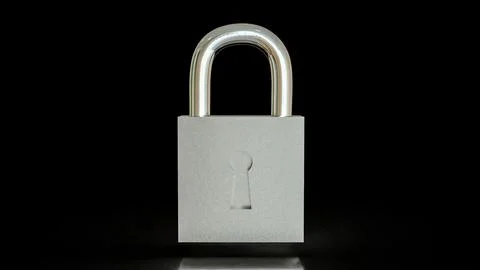 The Silver lock for protection or security concept 3d Rendering. Stock Illustration