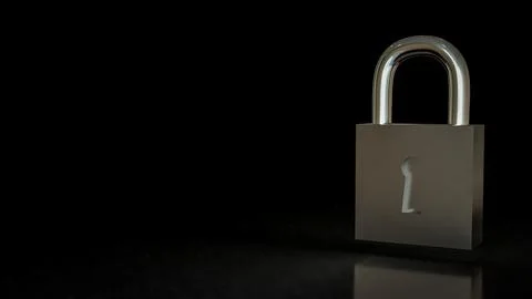 The Silver lock for protection or security concept 3d Rendering. 스톡 사진