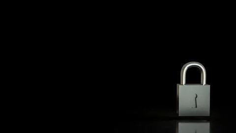 The Silver lock for protection or security concept 3d Rendering. Stock Photos