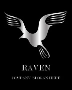 Silver logo vector of raven eps 10 Stock Illustration