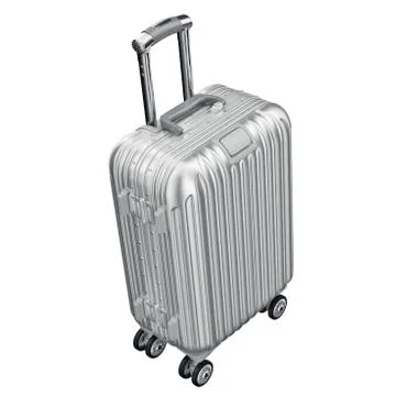 Silver luggage on wheels Stock-Illustration