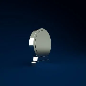 Silver Magic ball icon isolated on blue background. Crystal ball. Minimalism  Stock Illustration