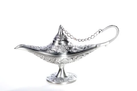 Silver magic lamp Foto stock