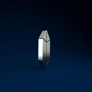 Silver Magic stone icon isolated on blue background. Fantasy crystal. Jewelry Illustrazione stock