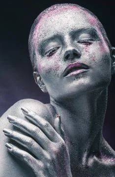 Silver makeup Stock Photos