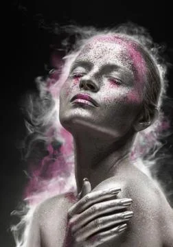 Silver makeup Stock Photos