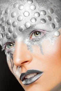 Silver makeup Stock Photos