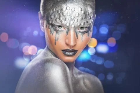 Silver makeup Stock Photos