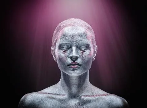 Silver makeup Stock Photos