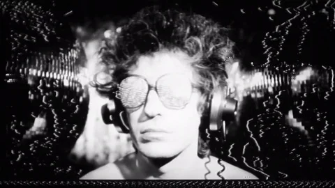 Silver man gogo dancer glitch party disco music Stock Footage 69851224