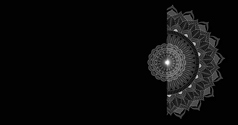 Silver mandala and black background. Folk luxury animation. Stock Footage 168931105