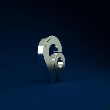 Silver Map pin icon isolated on blue background. Navigation, pointer, locatio Stockillustratie