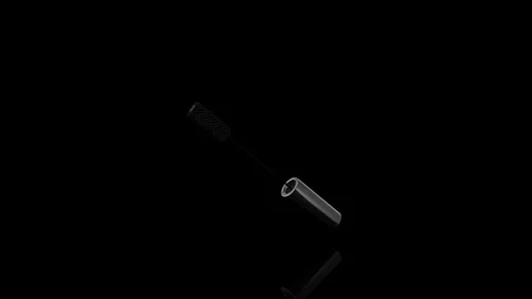 Silver Mascara Brush turns on itself - loop animation Stock Footage 253597553