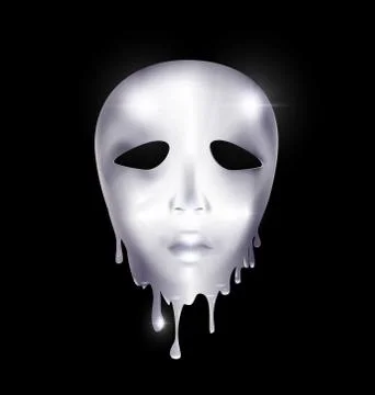 Silver mask of face Stock Illustration