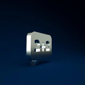 Silver Math system of equation solution on speech bubble icon isolated on blu イラスト素材