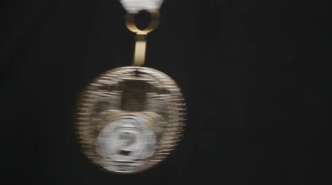 Silver medal on a black Stock Footage 60393350