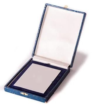 Silver medal in the box Stock Photos