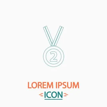 Silver medal computer symbol Illustrazione stock