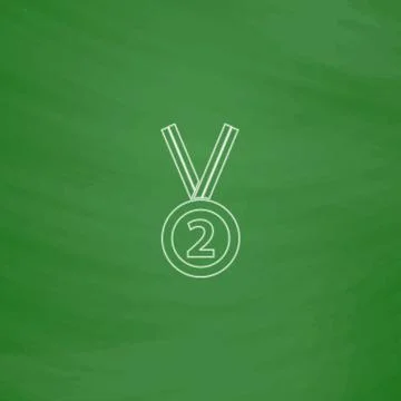Silver medal computer symbol Stock Illustration