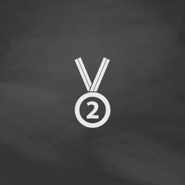 Silver medal computer symbol Stock Illustration