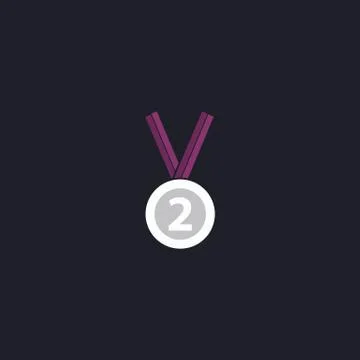 Silver medal computer symbol Stock Illustration