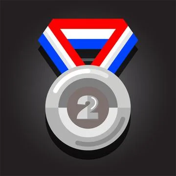 Silver medal - Flat design Stock Illustration