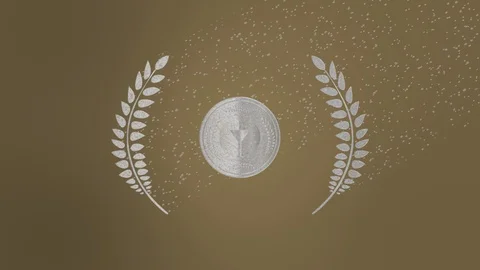 Silver Medal Laurel Wind Dissolve Video stock 129200486